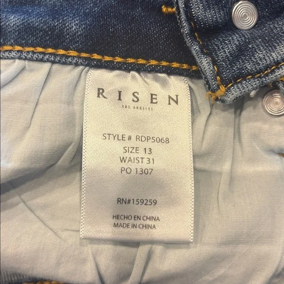 Risen Crossover Distressed Girlfriend Jeans - Picture 11 of 13